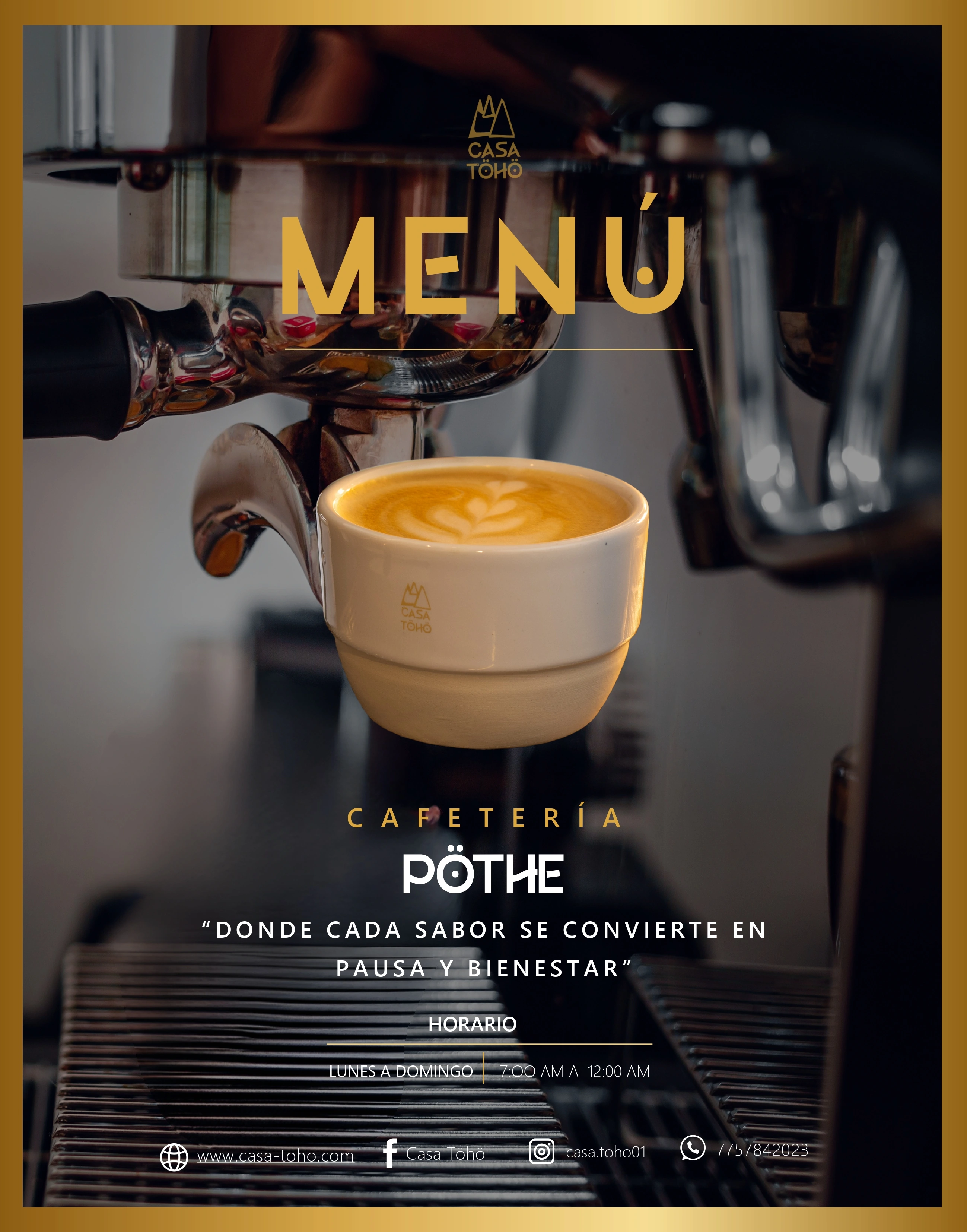 Menú Cafetería